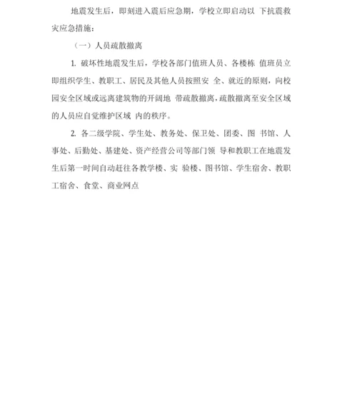 大学学院高校地震应急预案.docx