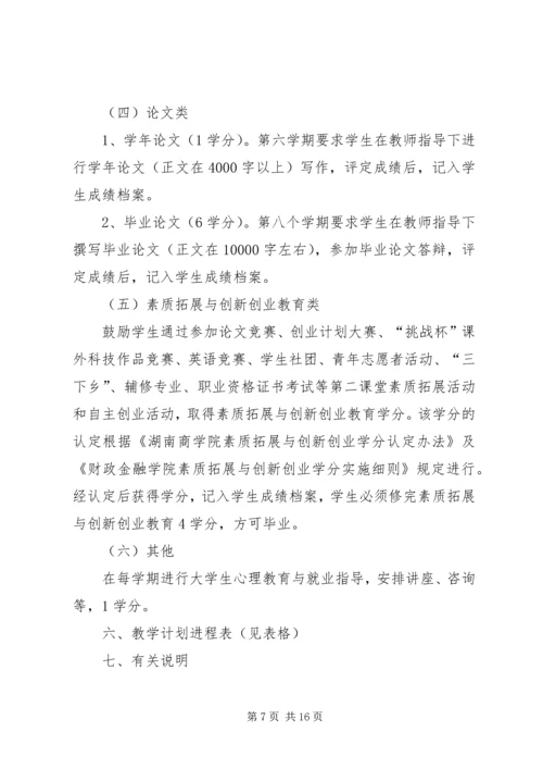 金融专业培养方案.docx