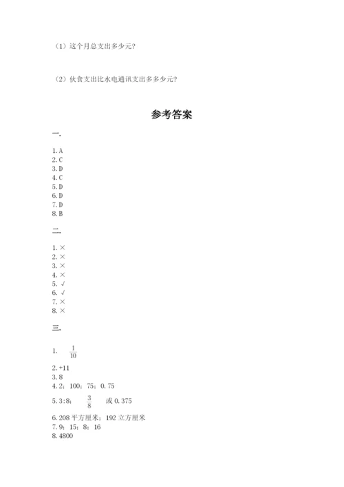 苏教版数学小升初模拟试卷精品【名师系列】.docx