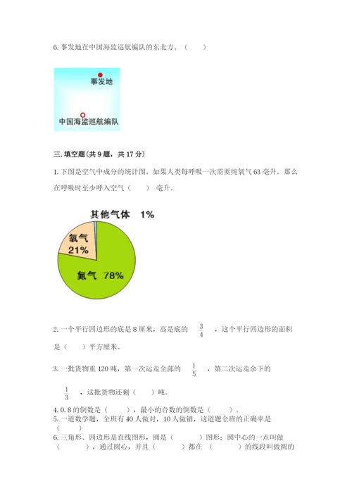 小学数学六年级上册期末考试试卷附答案（基础题）.docx