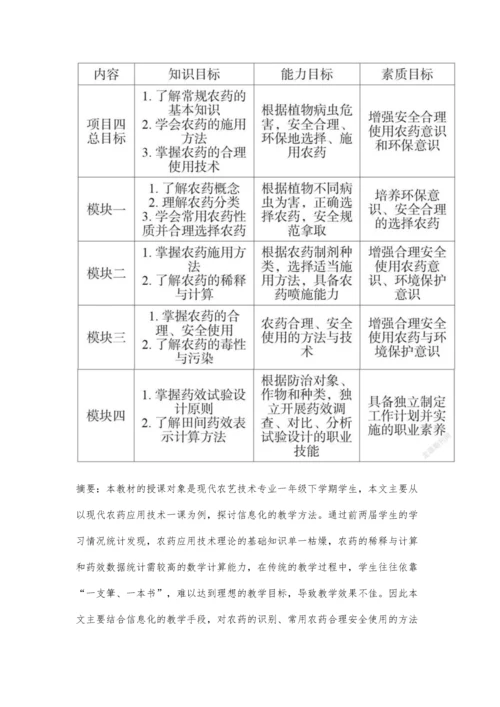 中职《现代农药应用技术》信息化教学方法研究.docx