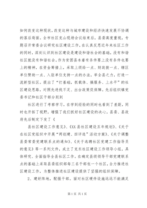 县社区建设工作汇报材料.docx