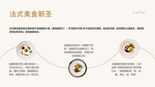 黑灰色简约风法国旅游攻略PPT
