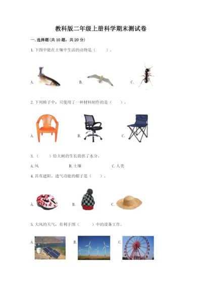 教科版二年级上册科学期末测试卷带答案ab卷.docx