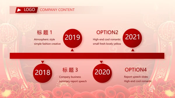 红色喜庆公司联欢晚会春节元旦动态PPT模板