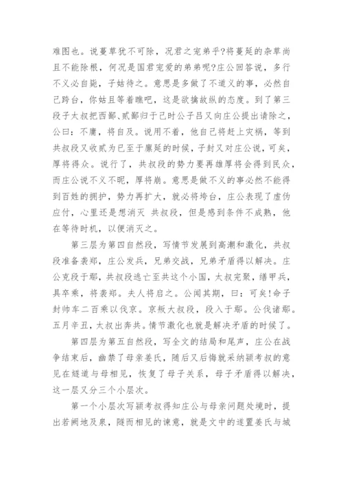 成人高考专升本大学语文考试：郑伯克段于鄢考点讲解.docx