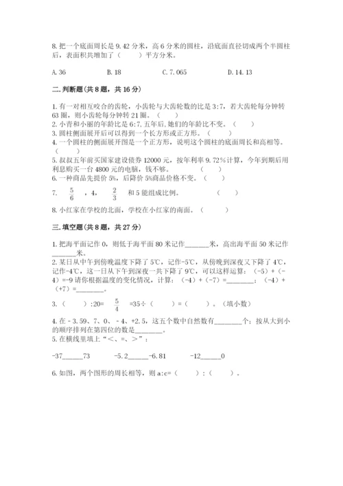 北师大版小学六年级下册数学期末检测试题及答案【典优】.docx
