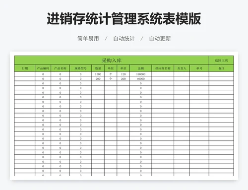 进销存统计管理系统表模版