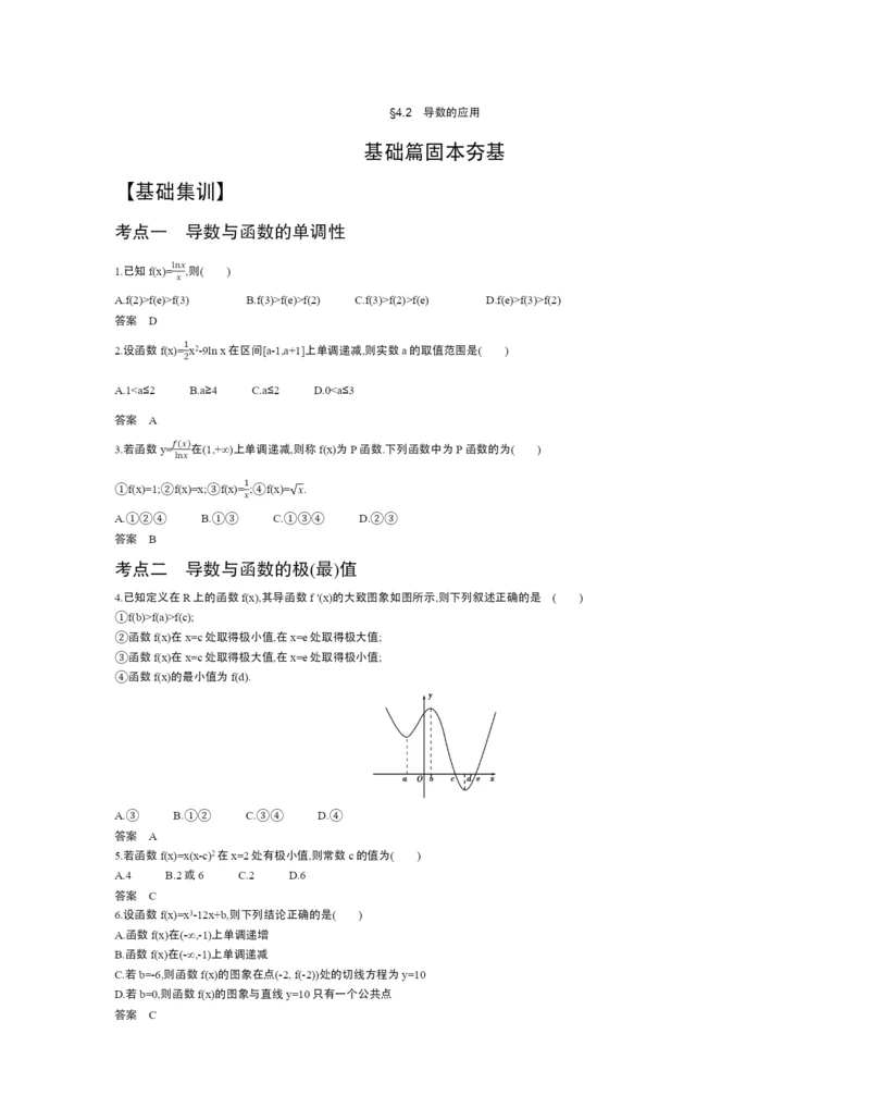 §4.2-导数的应用(试题部分).docx