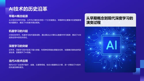 紫色科技风通用行业AI发布会PPT模板