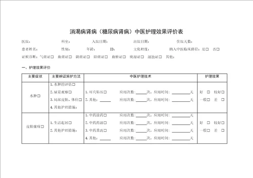 消渴病肾病糖尿病肾病中医护理方案