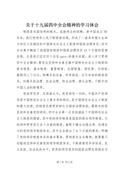 关于十九届四中全会精神的学习体会.docx