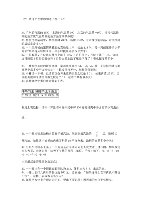 六年级小升初数学解决问题50道含答案（达标题）.docx
