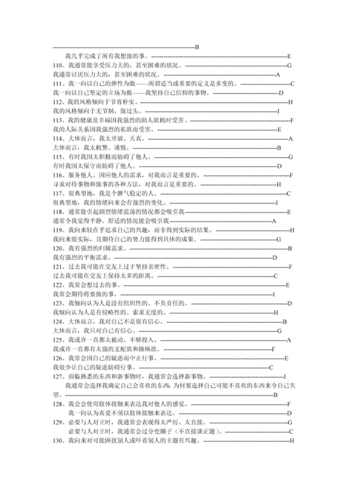 九型人格测试及答案解析（第二套）.docx
