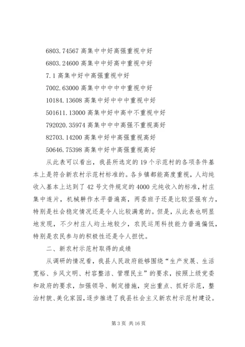 县社会主义新农村建设示范村情况调研报告 (2).docx