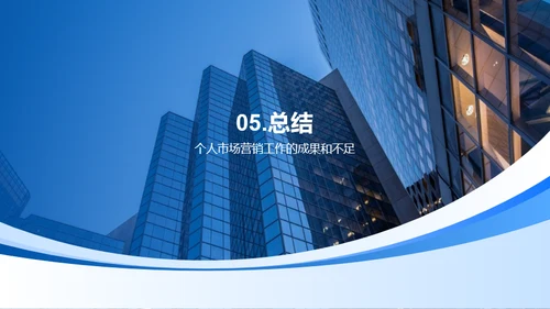 蓝色商务个人市场营销年终总结PPT模板