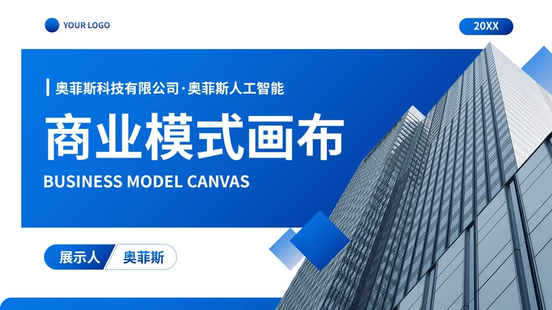 实景商务高级商业模式画布商业计划PPT模板