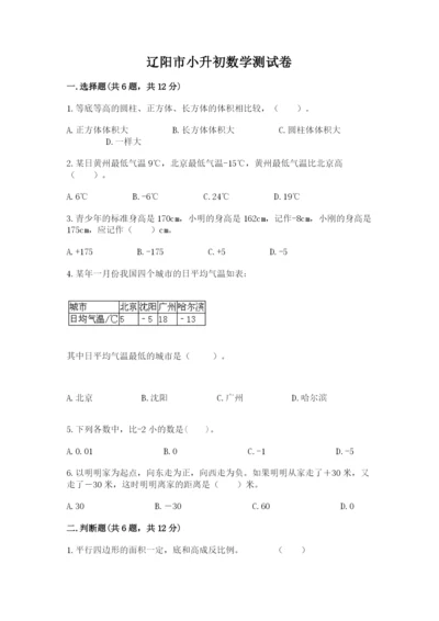 辽阳市小升初数学测试卷附答案.docx