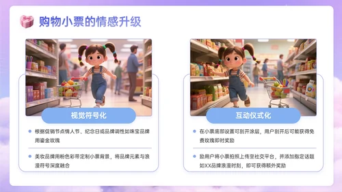 蓝紫色3D关于邂逅浪漫惊喜促销盛宴PPT模板