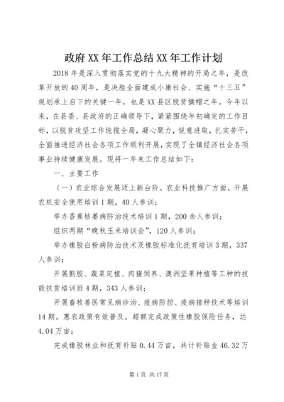 政府XX年工作总结XX年工作计划.docx