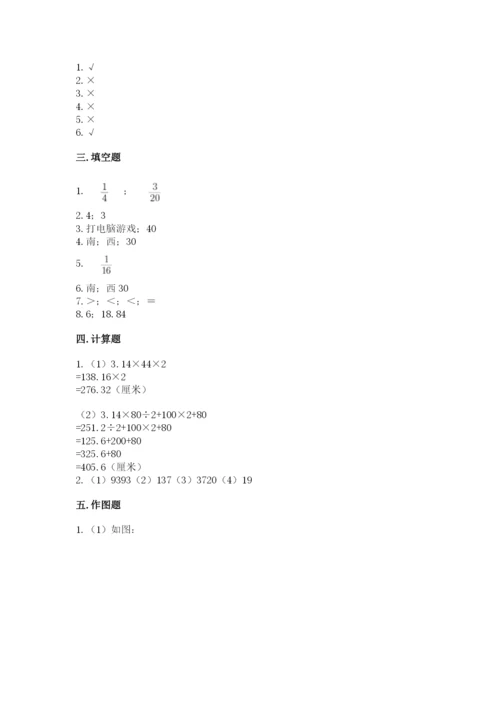 小学六年级上册数学期末测试卷（达标题）word版.docx