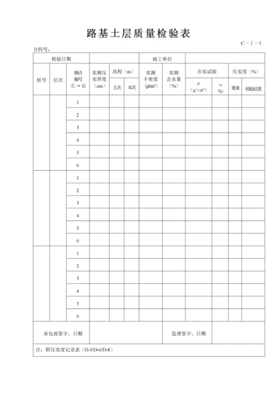 公路工程施工资料C类表格.docx