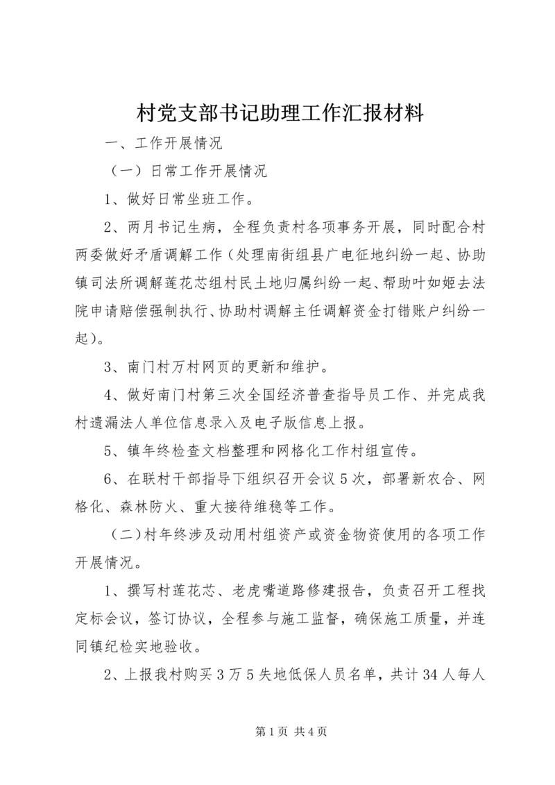 村党支部书记助理工作汇报材料.docx