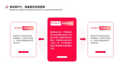 商务风红色总分关系2项PPT单页