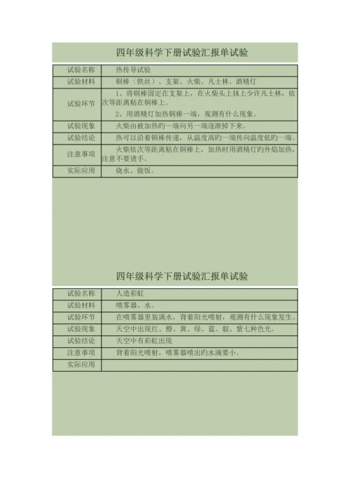 2023年四年级科学下册实验报告单实验.docx