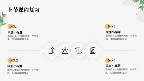 薄荷叶子清新教学通用PPT模板