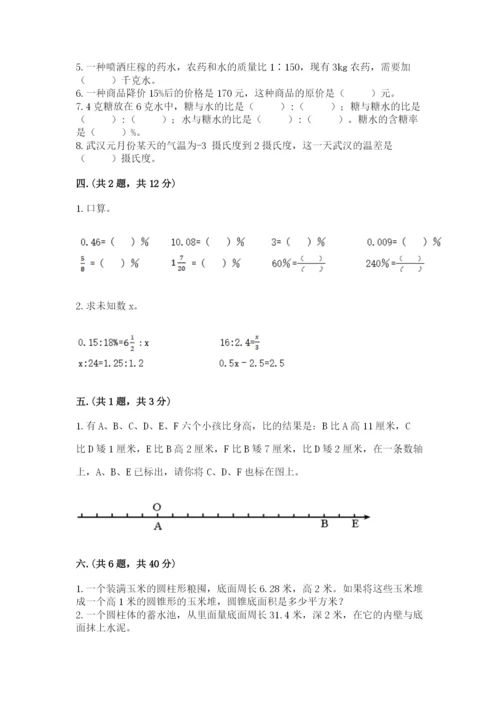 苏教版六年级数学下学期期末测试题a4版.docx