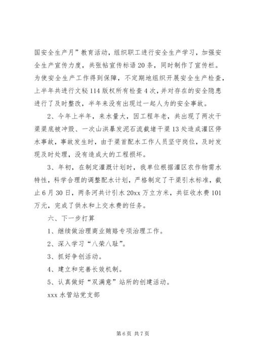 水管站半年党建工作汇报材料 (8).docx
