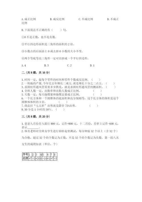 小学毕业班数学检测卷附参考答案（研优卷）.docx