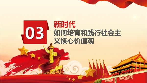 新时代培育社会主义核心价值观PPT模板