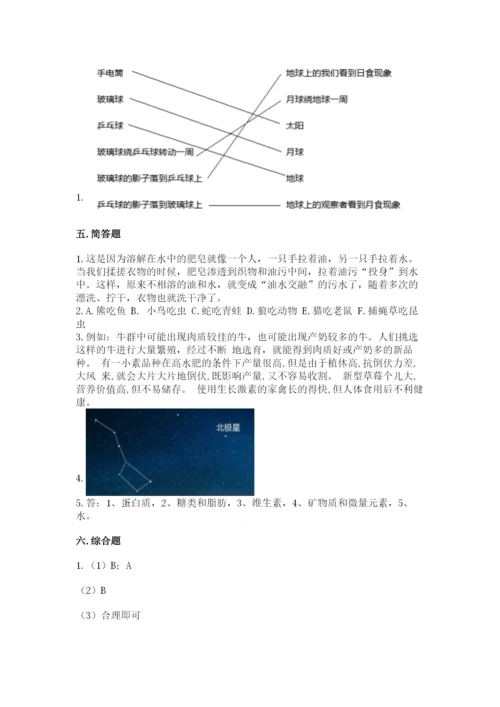 教科版六年级下册科学期末测试卷含解析答案.docx