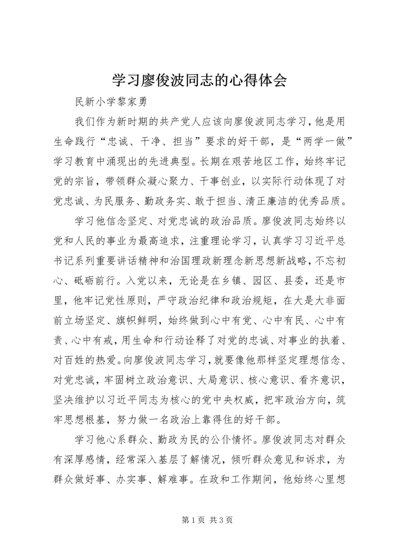 学习廖俊波同志的心得体会.docx