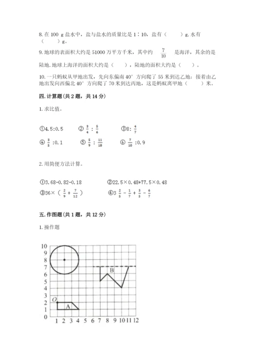 2022人教版六年级上册数学期末测试卷【各地真题】.docx