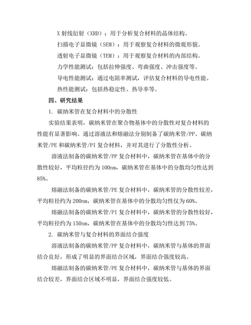 碳纳米管在复合材料中的应用