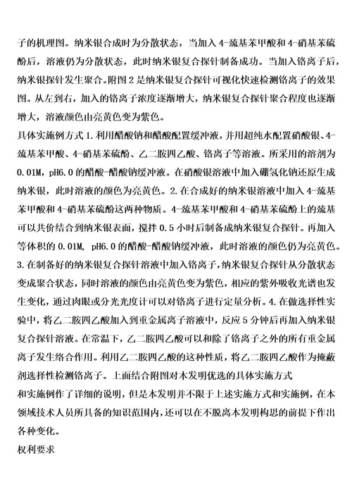 纳米银复合探针可视化快速检测铬离子的方法