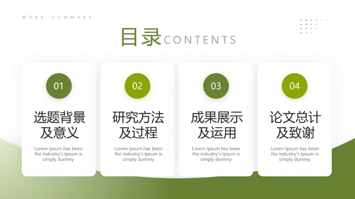 绿色严谨学术风毕业开题报告通用PPT模版