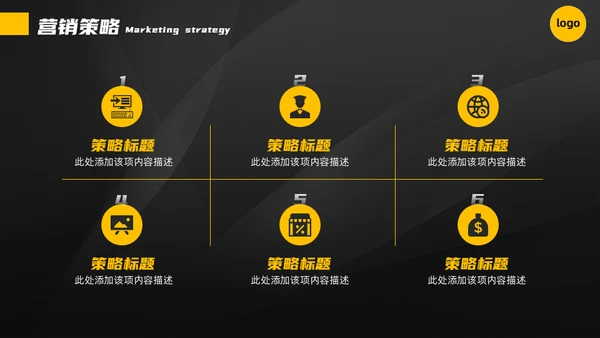黄黑配色高端商业计划书通用PPT模板
