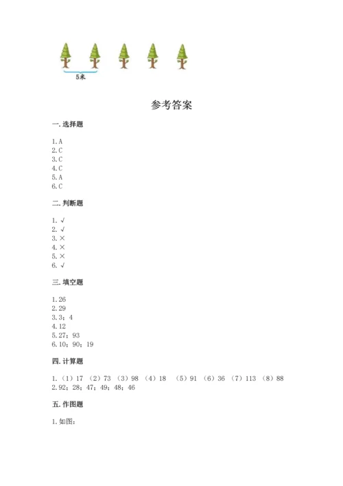 2022人教版二年级上册数学期中测试卷带答案（a卷）.docx