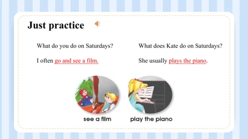 Unit 1  I go to school at 8：00 Lesson 5 - Lesson 6