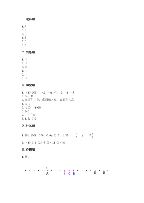 武汉市东西湖区六年级下册数学期末测试卷含答案.docx