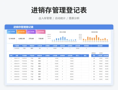 进销存管理登记表