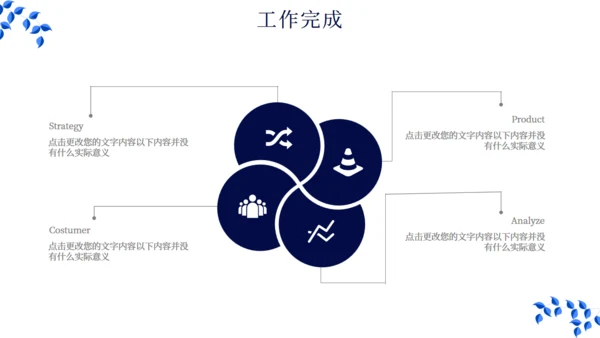 简约扁平化现代商务工作总结汇报通用PPT模板