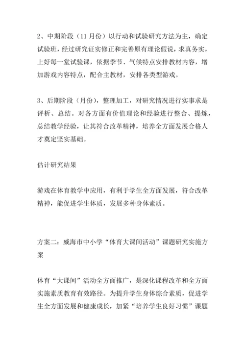 体育课题专项研究实施专业方案.docx