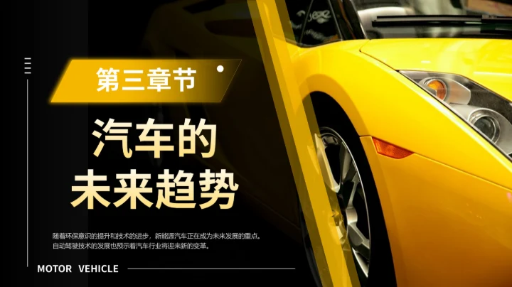 黄色科技风汽车商业计划书PPT模板