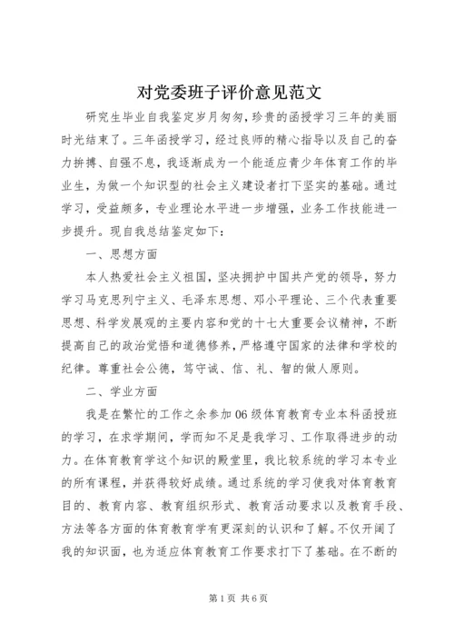 对党委班子评价意见范文.docx