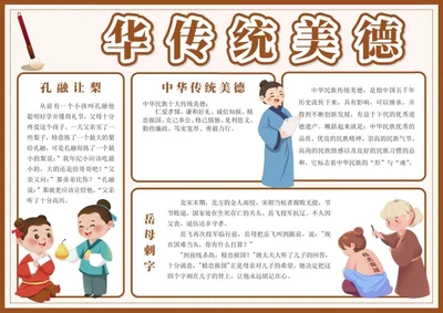 中华传统美德手抄报word模板
